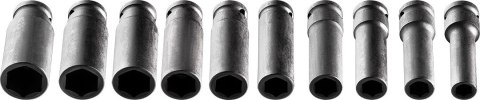 Nasadki udarowe 1/2", 10-24 mm, zestaw 10 szt., CrMo NEO TOOLS