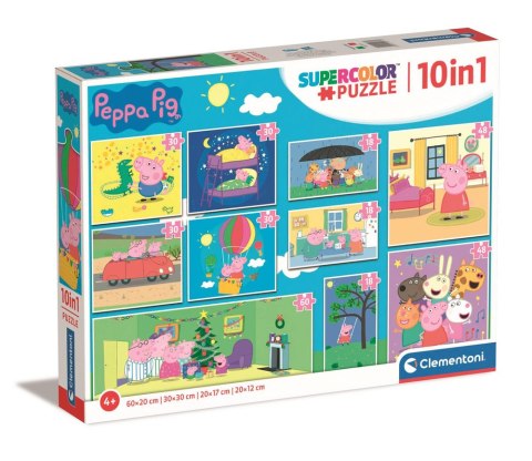 Puzzle 10w1 Super Color ŚWINKA PEPPA Clementoni 20271 CLEMENTONI