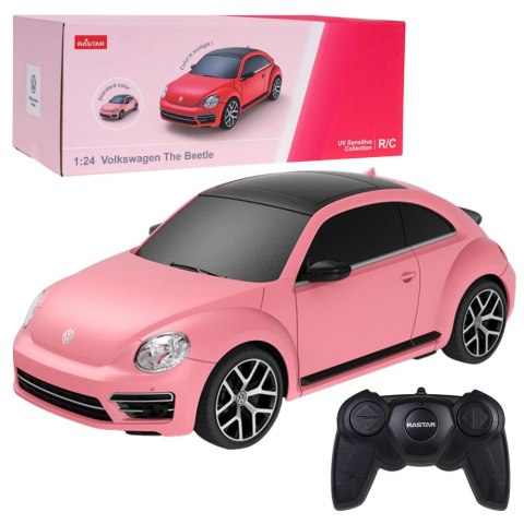 Auto Volkswagen Beetle UV Sensitive Zdalnie Sterowane RC Różowe Rastar 1:24 RASTAR