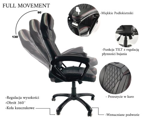 Prototype Fotel obrotowy do biurka SPIDER BLACK ALCANTARA