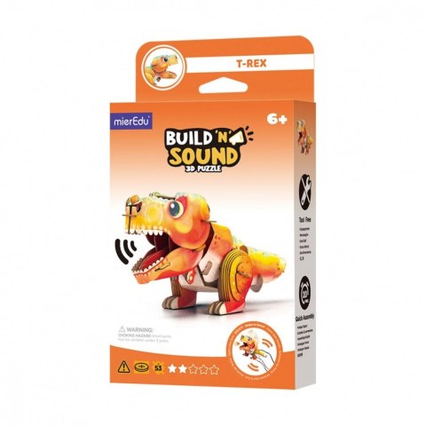 Puzzle 3d mieredu buduj i słuchaj - tyranozaur rex MG DYSTRYBUCJA