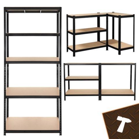 Regał magazynowy - czarny 220x100x45 Bigstren ISO TRADE