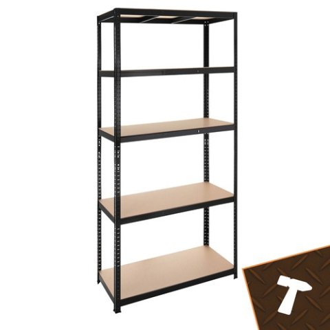 Regał magazynowy - czarny 220x100x45 Bigstren ISO TRADE