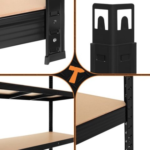 Regał magazynowy - czarny 220x100x45 Bigstren ISO TRADE