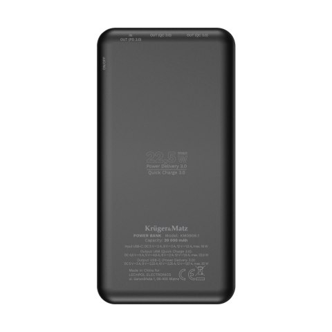 PowerBank Kruger&Matz 20000 mAh Li-pol z funkcją QC oraz PD Kruger&Matz