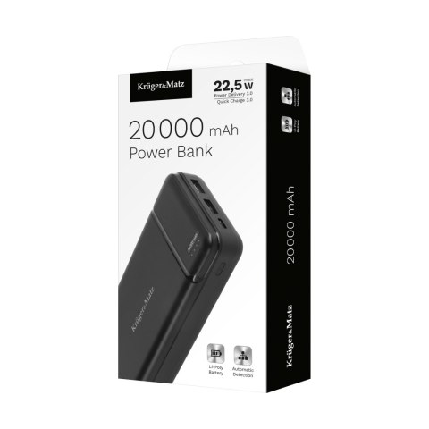 PowerBank Kruger&Matz 20000 mAh Li-pol z funkcją QC oraz PD Kruger&Matz