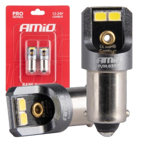 Żarówki led canbus pro t4w ba9s 4x2016 smd białe 12v 24v amio-03579 AMiO