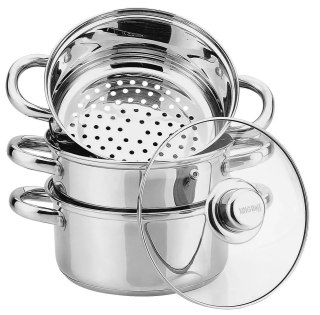 Garnek do gotowania na parze, stal zestaw 4 elementy śr.20cm 3,1l kinghoff KINGHoff