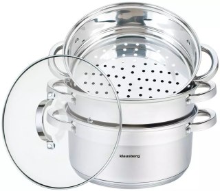 Garnek na parę stal, zestaw 4 elementy śr.24cm klausberg Klausberg