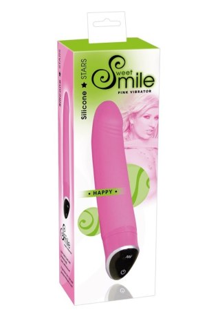 Wibrator silikonowy Happy Sweet Smile różowy 22 cm