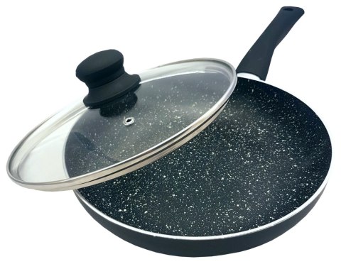 Patelnia z pokrywką, aluminium, czarny marmurek śr.20cm kinghoff KINGHoff