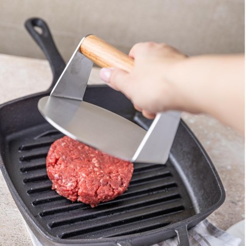 Praska dociskowa ze stali niedzewnej do mięsa na hamburgery śr. 14cm kinghoff kh-1878 KINGHoff