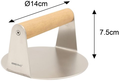 Praska dociskowa ze stali niedzewnej do mięsa na hamburgery śr. 14cm kinghoff kh-1878 KINGHoff