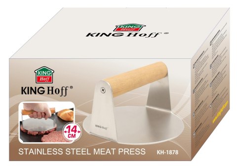 Praska dociskowa ze stali niedzewnej do mięsa na hamburgery śr. 14cm kinghoff kh-1878 KINGHoff