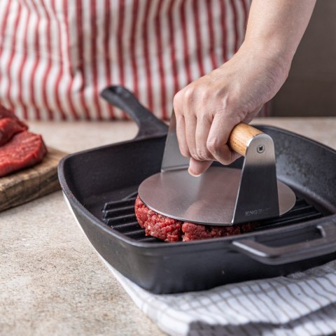 Praska dociskowa ze stali niedzewnej do mięsa na hamburgery śr. 14cm kinghoff kh-1878 KINGHoff