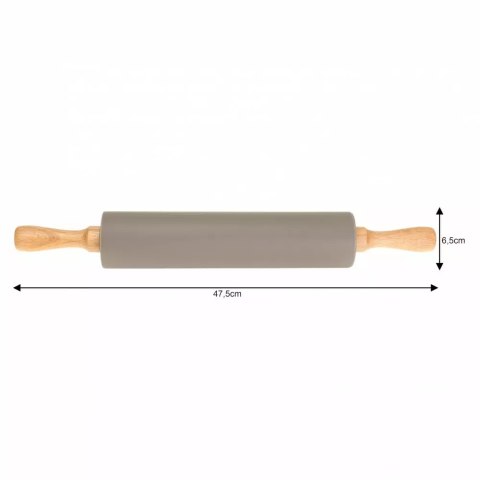 Wałek do ciasta, silikon, szary 47,5cm kinghoff KINGHoff