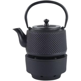 Żeliwny dzbanek do herbaty z filtrem i podgrzewaczem, 0,8l, kinghoff KINGHoff