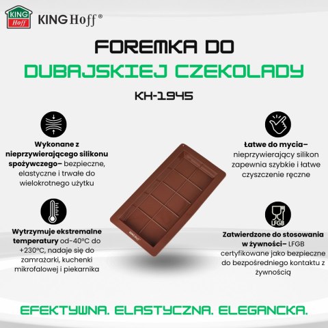 Forma silikonowa do czekolady dubajskiej, 25x13,5 cm, kinghoff, kh-1945 KINGHoff