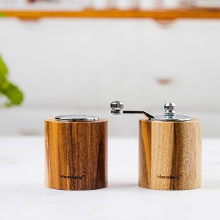 Młynek do pieprzu z solniczką - zestaw, drewno akacjowe, ceramiczny mechanizm, klausberg, kb-7859 Klausberg