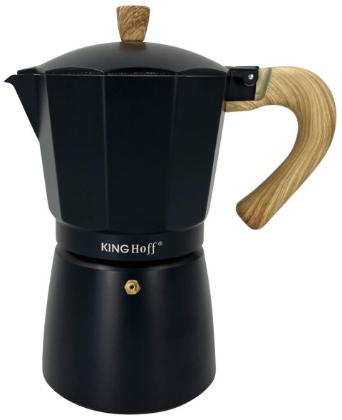 Zaparzacz do kawy espresso, aluminium, 9 filiżanek, czarny/drewnopodobny, kinghoff, kh-1887 KINGHoff