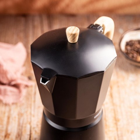 Zaparzacz do kawy espresso, aluminium, 9 filiżanek, czarny/drewnopodobny, kinghoff, kh-1887 KINGHoff