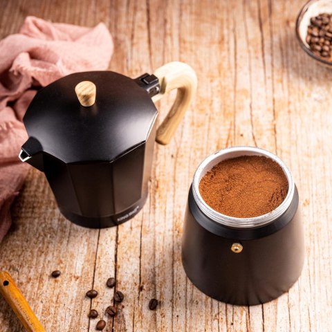 Zaparzacz do kawy espresso, aluminium, 9 filiżanek, czarny/drewnopodobny, kinghoff, kh-1887 KINGHoff