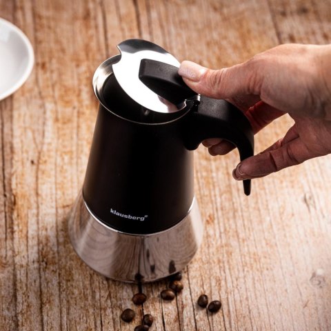 Zaparzacz do kawy espresso, stal nierdzewna, 4 filiżanki, czarny/srebrny, klausberg, kb-7844 Klausberg