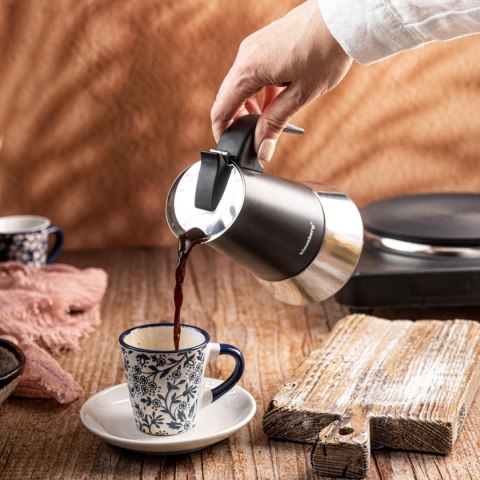 Zaparzacz do kawy espresso, stal nierdzewna, 4 filiżanki, czarny/srebrny, klausberg, kb-7844 Klausberg