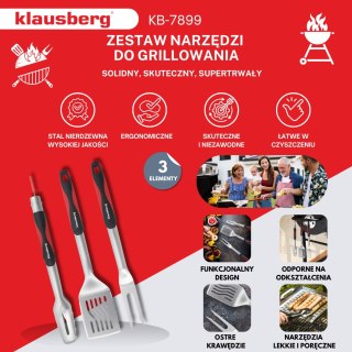 Zestaw do grillowania, 3 elementy, stal nierdzewna, uchwyt z tworzywa, klausberg, kb-7899 Klausberg
