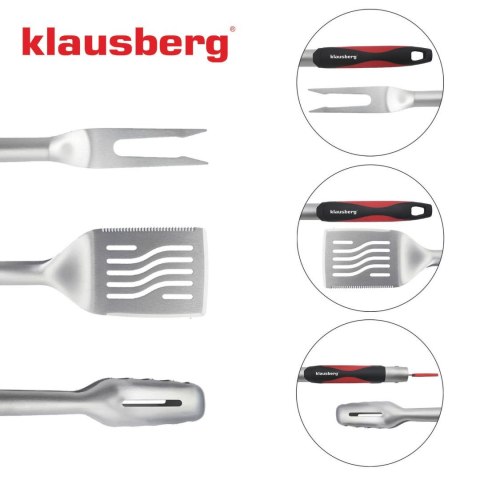 Zestaw do grillowania, 3 elementy, stal nierdzewna, uchwyt z tworzywa, klausberg, kb-7899 Klausberg