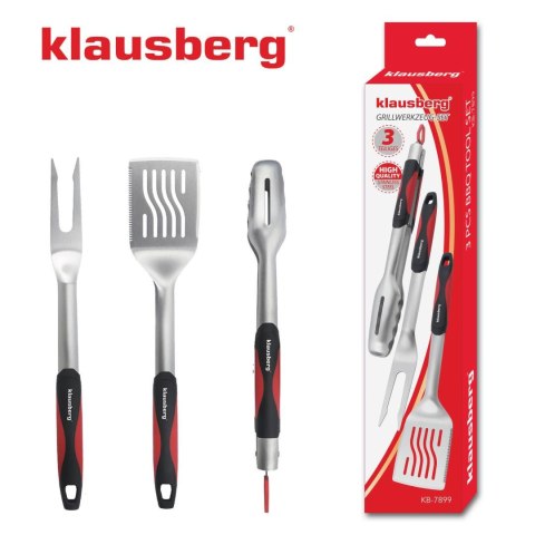 Zestaw do grillowania, 3 elementy, stal nierdzewna, uchwyt z tworzywa, klausberg, kb-7899 Klausberg