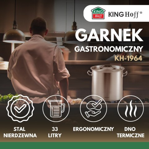 Garnek gastronomiczny, stal nierdzewna, śr.35cm, 33l, kinghoff, kh-1964 KINGHoff