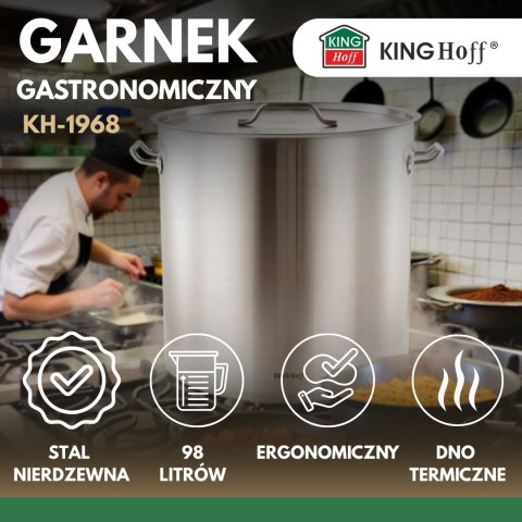 Garnek gastronomiczny, stal nierdzewna, śr.50cm, 98l, kinghoff, kh-1968 KINGHoff