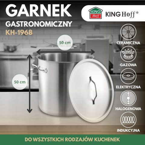 Garnek gastronomiczny, stal nierdzewna, śr.50cm, 98l, kinghoff, kh-1968 KINGHoff