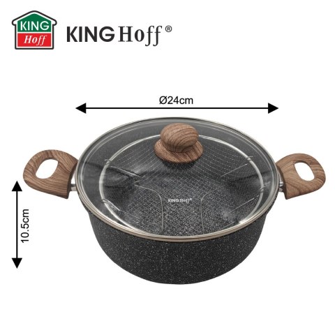 Garnek z koszem do smażenia, stal śr.24cm, kinghoff KINGHoff