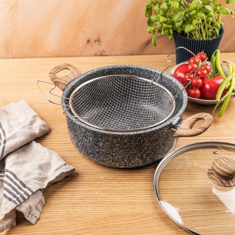 Garnek z koszem do smażenia, stal śr.24cm, kinghoff KINGHoff
