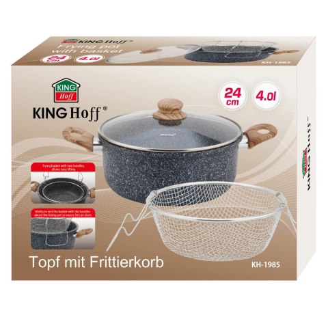 Garnek z koszem do smażenia, stal śr.24cm, kinghoff KINGHoff