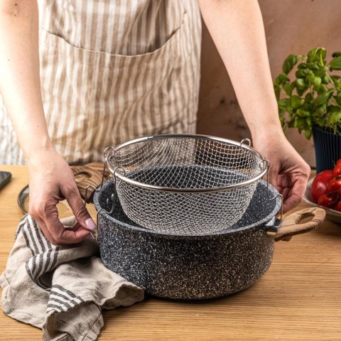 Garnek z koszem do smażenia, stal śr.24cm, kinghoff KINGHoff