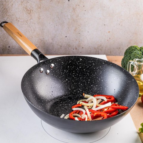 Patelna wok czarny marmurek śr.30cm kinghoff KINGHoff