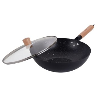 Patelna wok z pokrywką czarny marmurek śr.30cm kinghoff KINGHoff