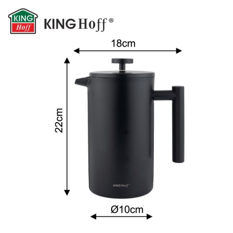 Zaparzacz tłokowy, stalowy 1.0l kinghoff KINGHoff