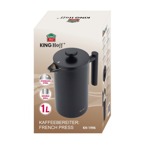 Zaparzacz tłokowy, stalowy 1.0l kinghoff KINGHoff
