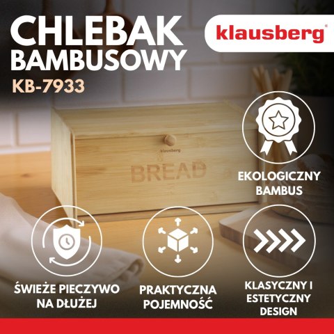 Chlebak bambusowy, 39,5×24,5×18cm, klausberg, kb-7933 Klausberg