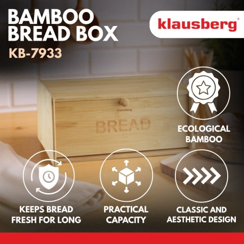 Chlebak bambusowy, 39,5×24,5×18cm, klausberg, kb-7933 Klausberg
