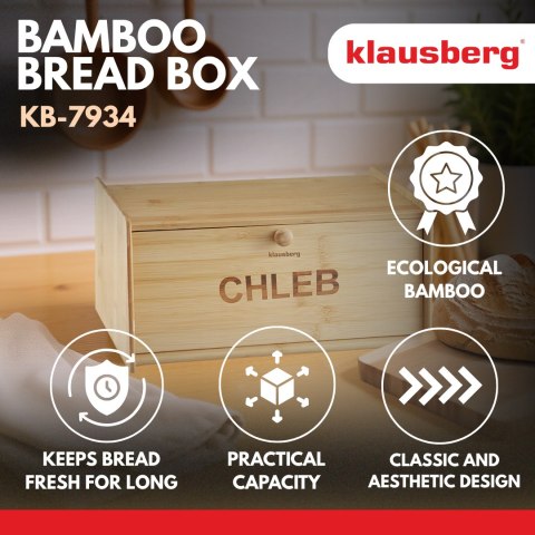 Chlebak bambusowy, 39,5×24,5×18cm, klausberg, kb-7934 Klausberg
