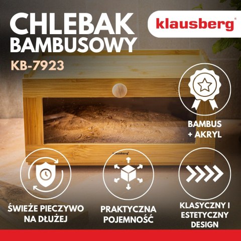 Chlebak bambusowy, akrylowy front, 35,5×24×18cm, klausberg, kb-7923 Klausberg