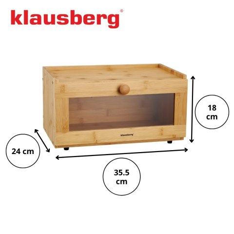 Chlebak bambusowy, akrylowy front, 35,5×24×18cm, klausberg, kb-7923 Klausberg