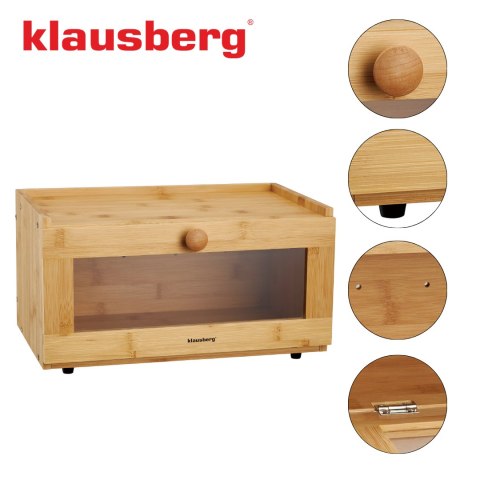 Chlebak bambusowy, akrylowy front, 35,5×24×18cm, klausberg, kb-7923 Klausberg