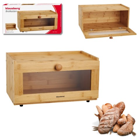 Chlebak bambusowy, akrylowy front, 40×24,5×19cm, klausberg, kb-7924 Klausberg