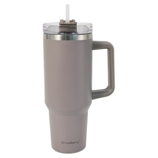 Kubek termiczny ze słomką, szary, 1100 ml, stal nierdzewna, klausberg, kb-7943 Klausberg